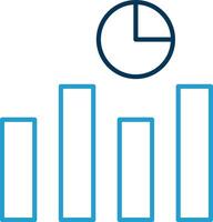 analytics linha azul dois cor ícone vetor