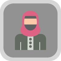 mulher com Niqab plano volta canto ícone vetor