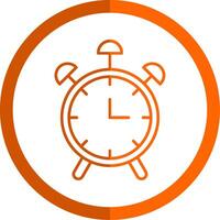 relógio linha laranja círculo ícone vetor