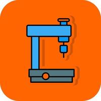 moagem máquina preenchidas laranja fundo ícone vetor