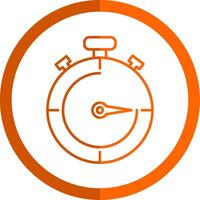 cronômetro linha laranja círculo ícone vetor