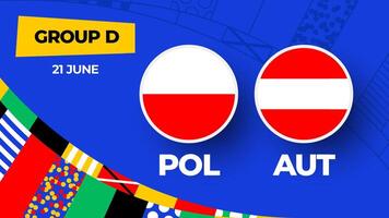 Polônia vs Áustria futebol 2024 Combine contra. 2024 grupo etapa campeonato Combine versus equipes introdução esporte fundo, campeonato concorrência vetor