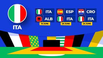 Itália futebol 2024 Combine versus definir. nacional equipe bandeira 2024 e grupo etapa campeonato Combine versus equipes vetor