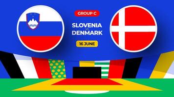 eslovénia vs Dinamarca futebol 2024 Combine contra. 2024 grupo etapa campeonato Combine versus equipes introdução esporte fundo, campeonato concorrência vetor