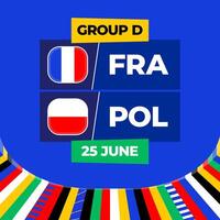 França vs Polônia futebol 2024 Combine contra. 2024 grupo etapa campeonato Combine versus equipes introdução esporte fundo, campeonato concorrência vetor
