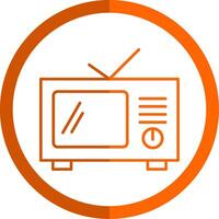 televisão linha laranja círculo ícone vetor