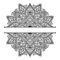 metade gráfica para inscrição redondo mandala abstrato isolado no fundo branco ... estilo oriental boho indiano shape.ethnic. vetor