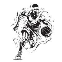 mão esboço basquetebol. ilustração vetor