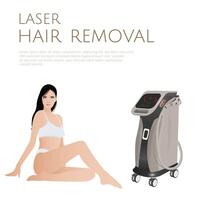 cabelo remoção procedimento. laser máquina para cabelo remoção e beleza tratamentos. Cosmético laser máquina vetor