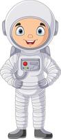 desenho animado astronauta em pé em branco fundo vetor