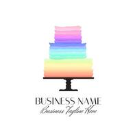 arco Iris cor bolo logotipo para padaria o negócio ou aniversário celebração vetor