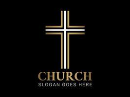 cristão Igreja logotipo com Cruz vetor
