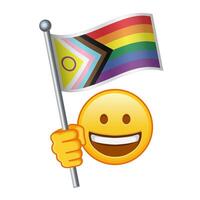 emoji com Novo progresso orgulho bandeira ampla Tamanho do amarelo emoji sorrir vetor