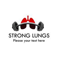 Forte pulmões símbolo logotipo modelo ilustração vetor