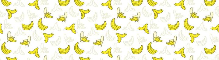 fofa amarelo banana desatado padronizar fundo papel de parede ícone natureza fresco fruta orgânico desperdício vetor