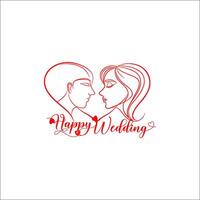 shubh vivah e feliz Casamento decorativo caligrafialetras Projeto para Casamento aniversário saudações ilustração vetor