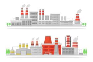 nuclear poder plantar edifícios ilustrado em branco fundo vetor