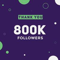 800 mil seguidores, obrigado, colorido modelo de celebração, seguidores de mídia social, parabéns por conquista vetor