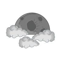 ilustração do lua e nuvem vetor