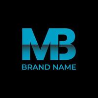 MB negrito azul gradiente inicial logotipo Projeto vetor
