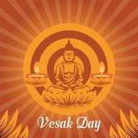 plano vesak dia ilustração festival celebração e vesak dia bandeira vetor