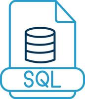 sql linha azul dois cor ícone vetor