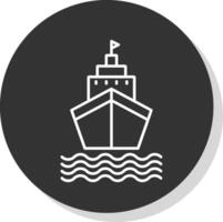 navio linha cinzento círculo ícone vetor