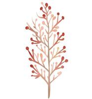 aguarela vermelho árvore. aguarela natureza elemento. mão desenhado ilustração. aguarela bosque. vetor