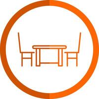 jantar mesa linha laranja círculo ícone vetor