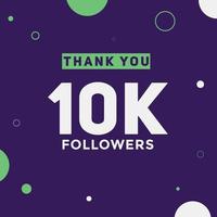 10 mil seguidores, obrigado, colorido modelo de celebração mídia social banner de conquista de 10.000 seguidores vetor