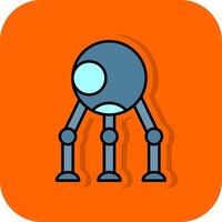 robô preenchidas laranja fundo ícone vetor