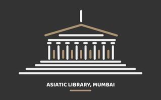 asiático sociedade biblioteca Mumbai construção ícone. ilustração do asiático sociedade biblioteca vetor