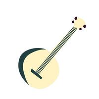 banjo, amarrado acústico de madeira banjo com fretboard vetor