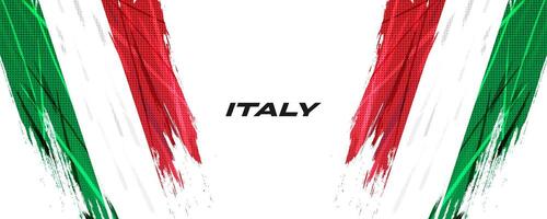 Itália bandeira dentro escova pintura estilo com meio-tom efeito. nacional bandeira do Itália com grunge escova conceito vetor