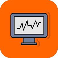 cardíaco monitor preenchidas laranja fundo ícone vetor