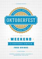 oktoberfest festival poster destacando cerveja, música, e Comida vetor