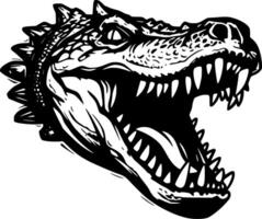 crocodilo, Preto e branco ilustração vetor