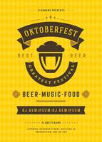 oktoberfest festival poster destacando cerveja, música, e Comida vetor