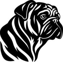 pug - Preto e branco isolado ícone - ilustração vetor