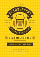 oktoberfest festival poster destacando cerveja, música, e Comida vetor