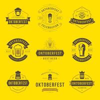 oktoberfest celebração Cerveja festival rótulos, Distintivos e logotipos conjunto vetor