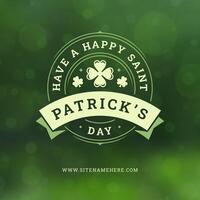 st patrick's dia feliz irlandês feriado cumprimento social meios de comunicação postar modelo vintage vetor