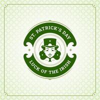 santo patrick's dia sorte do irlandês trevo trevo social meios de comunicação postar modelo vintage vetor