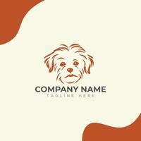 cachorro minimalista moderno ilustração logotipo Projeto vetor