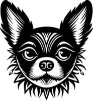 chihuahua - Preto e branco isolado ícone - ilustração vetor