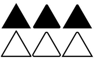 triângulo silhueta ícones com vários cantos triângulo forma s. vetor