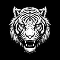 tigre - Preto e branco isolado ícone - ilustração vetor