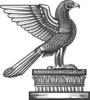 solteiro antigo Egito hieróglifo 1 símbolo imagem usando velho gravação estilo vetor
