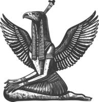 solteiro antigo Egito hieróglifo 1 símbolo imagem usando velho gravação estilo vetor