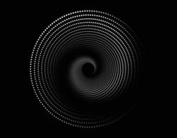 recurso gráfico de padrão de pontos de textura em espiral preto e branco vetor